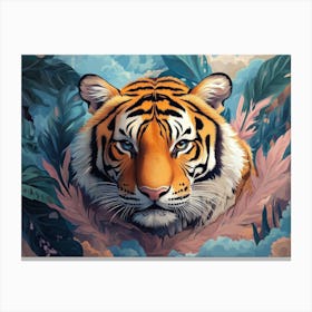 Fantasy Illustration Of A Wild Animal Leopard Painting Canvas Print