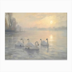 Swans On The Lake Canvas Print