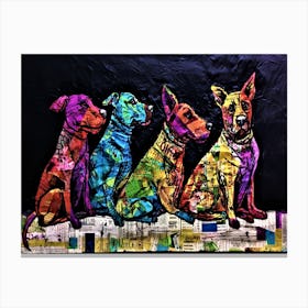 Prism Dogs - Three Dogs Canvas Print