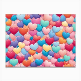 Valentine'S Day Hearts Canvas Print