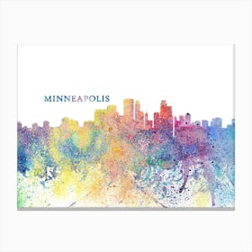 Minneapolis Minnesota Skyline Splash Canvas Print