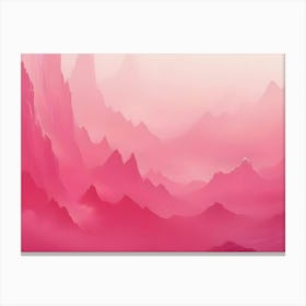 Pink Mountain Landscape Dreamy Fantasy Scene 1 Canvas Print