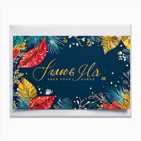 An Intricately Designed Thank You Card Detailed With Festive Typography Hues Of Vibrant Colors Dash (5) Canvas Print