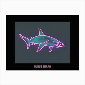 Pink Neon Nurse Shark Poster 2 Canvas Print