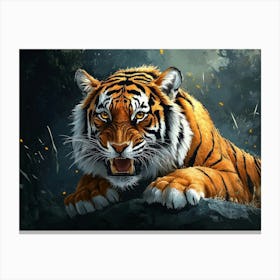 Fantasy Illustration Of A Wild Animal Tiger 1 Canvas Print