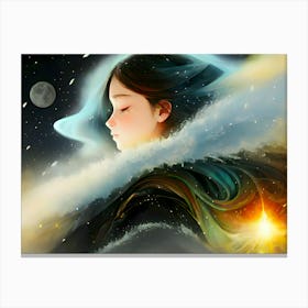 Girl In The Snow Canvas Print