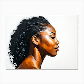 Side Profile Of Beautiful Woman Oil Painting 144 Canvas Print