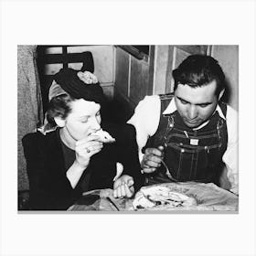Farm Boy Eating Pie Which He Bought At Auction And Which Was Made By The Girl With Whom He Is Eating, Muskogee Canvas Print