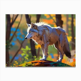 Wolf In The Woods 7 Canvas Print