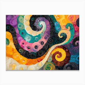 Spiral Swirls Abstract Painting Canvas Print