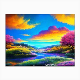 Sunset In The Mountains 5 Canvas Print