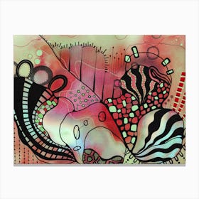 Watercolor with Ink Doodles Canvas Print