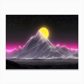 Night Sky With Mountains Canvas Print