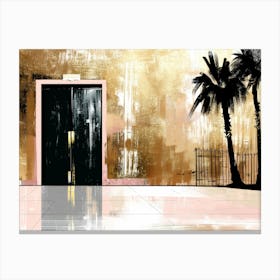 Doorway With Palm Trees Canvas Print