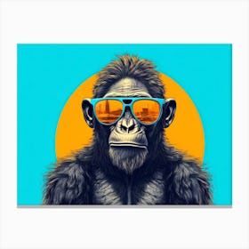 Gorilla In Sunglasses Pop Canvas Print