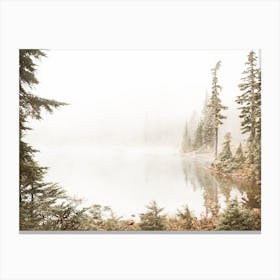 Misty Forest Pond Canvas Print