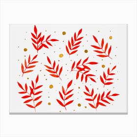 Cute Branches And Dots Canvas Print