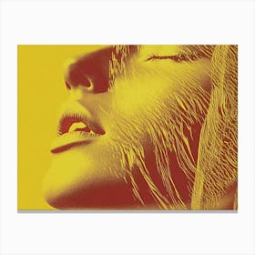 Yellow Golden Portrait Of A Woman Canvas Print