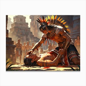 Aztec Warrior 5 Canvas Print