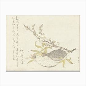 Plum Branch, Katsushika Hokusai Canvas Print