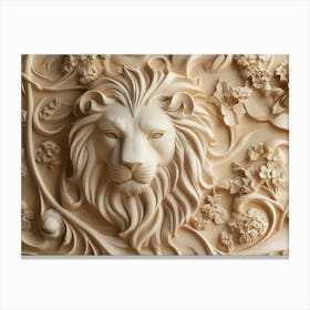 Elegant Lion 3d Exquisite Canvas Print