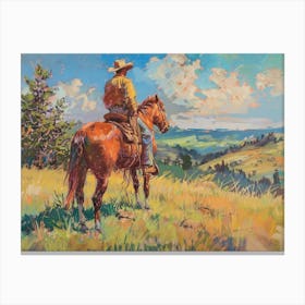 Cowboy In Black Hills South Dakota 1 Canvas Print