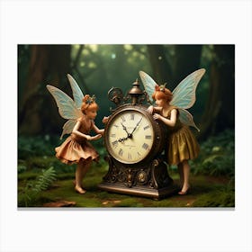 Clockwork Fairies Tinker With Time Canvas Print