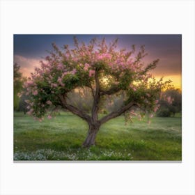 Tree At Sunset 3 Canvas Print