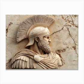 3d Ancient Sparta Greek Warrior Canvas Print