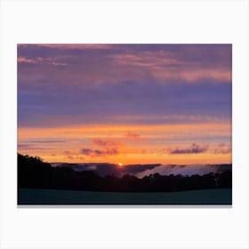 Sunrise Over A Field 1 Canvas Print