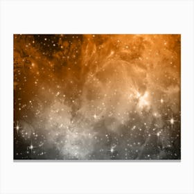 Orange Grey Galaxy Space Background Canvas Print
