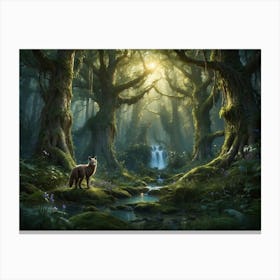 Wolf In The Forest 1 Canvas Print