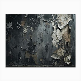 Abstract Background Composed Of Aged Weathered Wallpaper With A Retro Horror Vintage Aesthetic Fea (4) Canvas Print