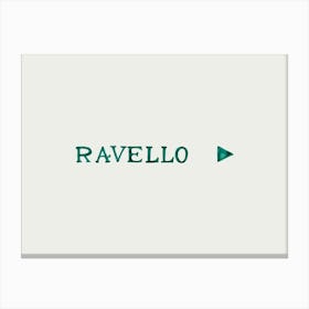 Ravello Italy Right Typography Lettering Landscape 1 Canvas Print