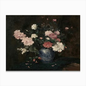 Flowers In A Blue Vase 2 Canvas Print