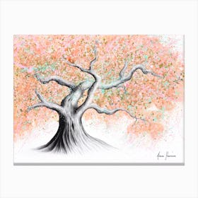 Sunshine Peach Tree Canvas Print