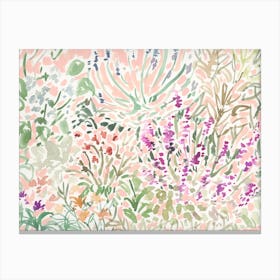 Pastel Pink Spring Floral Canvas Print