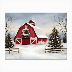 Christmas Barn 1 Canvas Print