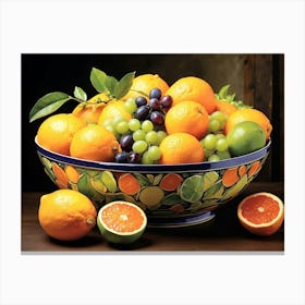 Oranges In A Bowl Canvas Print