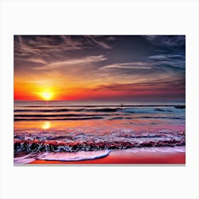 Sunset On The Beach 654 Canvas Print