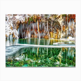 A Serene Chill Winter Wonderland - Hanging Lake in Colorado Canvas Print