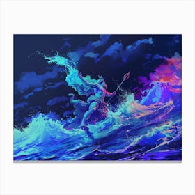 Neptune, pop art, mythology Canvas Print