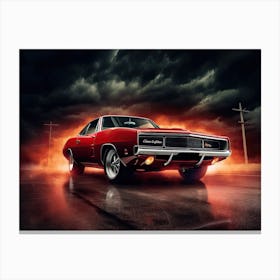 72 Red Dodge Charger Canvas Print