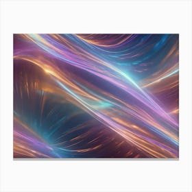 Abstract Background With Flowing, Luminous Waves In Shades Of Pink, Blue, Orange, And Gold, Creating A Vibrant And Dynamic Composition Canvas Print