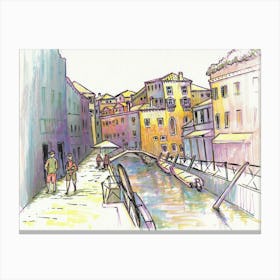 Colourful Venice Channels Canvas Print