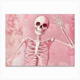 Skeleton In Pink 2 Canvas Print