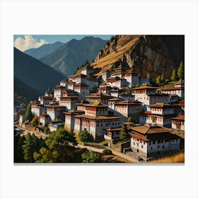 Tibetan Village 1 Canvas Print