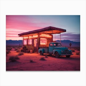 Truck In The Desert Canvas Print