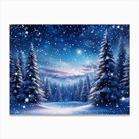 Banner Featuring A Majestic Winter Landscape Blanketed By Pristine Snow Where Magic Snowflakes Gen (5) Canvas Print