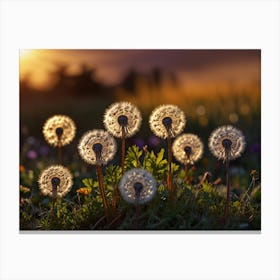 Sunset Dandelion 1 Canvas Print